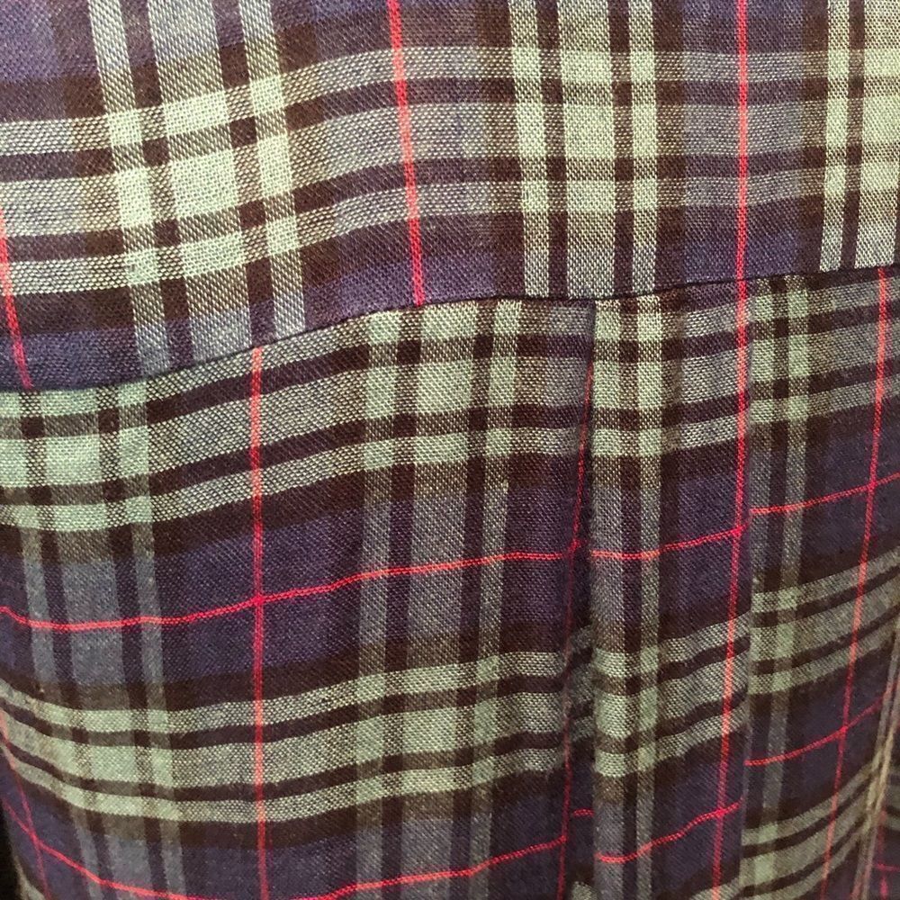 Entro Plaid Button Down Shirt Drawstring Sleeve S… - image 6